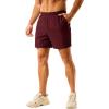 imageTACVASEN Mens 2 in 1 Running Shorts with Liner Quick Dry 5quot Workout Gym Athletic Training Waterproof Short with PocketsWinered