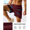 imageTACVASEN Mens 2 in 1 Running Shorts with Liner Quick Dry 5quot Workout Gym Athletic Training Waterproof Short with PocketsWinered