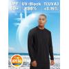 imageTACVASEN Mens Sun Shirt UPF 50 Long Sleeve UV Protection Lightweight Rash Guard Swim Shirt Quick Dry Fishing TShirt02black
