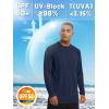 imageTACVASEN Mens Sun Shirt UPF 50 Long Sleeve UV Protection Lightweight Rash Guard Swim Shirt Quick Dry Fishing TShirt06navy
