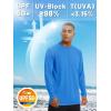 imageTACVASEN Mens Sun Shirt UPF 50 Long Sleeve UV Protection Lightweight Rash Guard Swim Shirt Quick Dry Fishing TShirt14azure