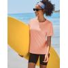 imageTACVASEN Short Sleeve Shirts for Women Athletic Workout Tops UPF 50 Sun Protection Quick Dry Running TShirtsApricot