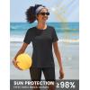 imageTACVASEN Short Sleeve Shirts for Women Athletic Workout Tops UPF 50 Sun Protection Quick Dry Running TShirtsBlack