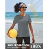 imageTACVASEN Short Sleeve Shirts for Women Athletic Workout Tops UPF 50 Sun Protection Quick Dry Running TShirtsDark Grey