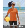 imageTACVASEN Short Sleeve Shirts for Women Athletic Workout Tops UPF 50 Sun Protection Quick Dry Running TShirtsDark Orange