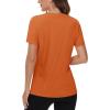 imageTACVASEN Short Sleeve Shirts for Women Athletic Workout Tops UPF 50 Sun Protection Quick Dry Running TShirtsDark Orange
