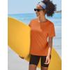 imageTACVASEN Short Sleeve Shirts for Women Athletic Workout Tops UPF 50 Sun Protection Quick Dry Running TShirtsDark Orange