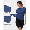 imageTACVASEN Short Sleeve Shirts for Women Athletic Workout Tops UPF 50 Sun Protection Quick Dry Running TShirtsGrey Blue