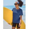 imageTACVASEN Short Sleeve Shirts for Women Athletic Workout Tops UPF 50 Sun Protection Quick Dry Running TShirtsGrey Blue