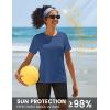 imageTACVASEN Short Sleeve Shirts for Women Athletic Workout Tops UPF 50 Sun Protection Quick Dry Running TShirtsGrey Blue