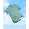 imageTACVASEN Short Sleeve Shirts for Women Athletic Workout Tops UPF 50 Sun Protection Quick Dry Running TShirtsGrey Green