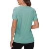 imageTACVASEN Short Sleeve Shirts for Women Athletic Workout Tops UPF 50 Sun Protection Quick Dry Running TShirtsGrey Green