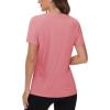 imageTACVASEN Short Sleeve Shirts for Women Athletic Workout Tops UPF 50 Sun Protection Quick Dry Running TShirtsGrey Pink