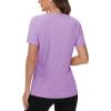 imageTACVASEN Short Sleeve Shirts for Women Athletic Workout Tops UPF 50 Sun Protection Quick Dry Running TShirtsGrey Purple