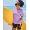 imageTACVASEN Short Sleeve Shirts for Women Athletic Workout Tops UPF 50 Sun Protection Quick Dry Running TShirtsGrey Purple