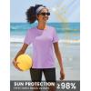 imageTACVASEN Short Sleeve Shirts for Women Athletic Workout Tops UPF 50 Sun Protection Quick Dry Running TShirtsGrey Purple