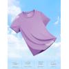 imageTACVASEN Short Sleeve Shirts for Women Athletic Workout Tops UPF 50 Sun Protection Quick Dry Running TShirtsGrey Purple