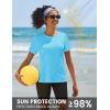 imageTACVASEN Short Sleeve Shirts for Women Athletic Workout Tops UPF 50 Sun Protection Quick Dry Running TShirtsIce Blue