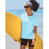 imageTACVASEN Short Sleeve Shirts for Women Athletic Workout Tops UPF 50 Sun Protection Quick Dry Running TShirtsLake Blue