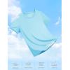 imageTACVASEN Short Sleeve Shirts for Women Athletic Workout Tops UPF 50 Sun Protection Quick Dry Running TShirtsLake Blue
