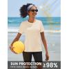 imageTACVASEN Short Sleeve Shirts for Women Athletic Workout Tops UPF 50 Sun Protection Quick Dry Running TShirtsLight Apricot