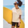 imageTACVASEN Short Sleeve Shirts for Women Athletic Workout Tops UPF 50 Sun Protection Quick Dry Running TShirtsLight Apricot