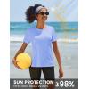 imageTACVASEN Short Sleeve Shirts for Women Athletic Workout Tops UPF 50 Sun Protection Quick Dry Running TShirtsLight Blue