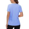 imageTACVASEN Short Sleeve Shirts for Women Athletic Workout Tops UPF 50 Sun Protection Quick Dry Running TShirtsLight Blue