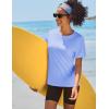imageTACVASEN Short Sleeve Shirts for Women Athletic Workout Tops UPF 50 Sun Protection Quick Dry Running TShirtsLight Blue