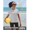 imageTACVASEN Short Sleeve Shirts for Women Athletic Workout Tops UPF 50 Sun Protection Quick Dry Running TShirtsLight Grey