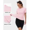 imageTACVASEN Short Sleeve Shirts for Women Athletic Workout Tops UPF 50 Sun Protection Quick Dry Running TShirtsLight Pink