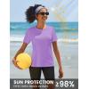 imageTACVASEN Short Sleeve Shirts for Women Athletic Workout Tops UPF 50 Sun Protection Quick Dry Running TShirtsLight Purple