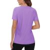 imageTACVASEN Short Sleeve Shirts for Women Athletic Workout Tops UPF 50 Sun Protection Quick Dry Running TShirtsLight Purple