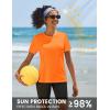 imageTACVASEN Short Sleeve Shirts for Women Athletic Workout Tops UPF 50 Sun Protection Quick Dry Running TShirtsOrange