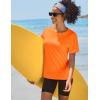 imageTACVASEN Short Sleeve Shirts for Women Athletic Workout Tops UPF 50 Sun Protection Quick Dry Running TShirtsOrange
