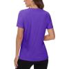 imageTACVASEN Short Sleeve Shirts for Women Athletic Workout Tops UPF 50 Sun Protection Quick Dry Running TShirtsPurple