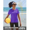 imageTACVASEN Short Sleeve Shirts for Women Athletic Workout Tops UPF 50 Sun Protection Quick Dry Running TShirtsPurple