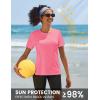 imageTACVASEN Short Sleeve Shirts for Women Athletic Workout Tops UPF 50 Sun Protection Quick Dry Running TShirtsRose Red