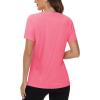 imageTACVASEN Short Sleeve Shirts for Women Athletic Workout Tops UPF 50 Sun Protection Quick Dry Running TShirtsRose Red