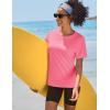 imageTACVASEN Short Sleeve Shirts for Women Athletic Workout Tops UPF 50 Sun Protection Quick Dry Running TShirtsRose Red