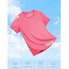 imageTACVASEN Short Sleeve Shirts for Women Athletic Workout Tops UPF 50 Sun Protection Quick Dry Running TShirtsRose Red