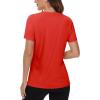 imageTACVASEN Short Sleeve Shirts for Women Athletic Workout Tops UPF 50 Sun Protection Quick Dry Running TShirtsTomato Red