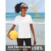 imageTACVASEN Short Sleeve Shirts for Women Athletic Workout Tops UPF 50 Sun Protection Quick Dry Running TShirtsWhite
