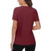 imageTACVASEN Short Sleeve Shirts for Women Athletic Workout Tops UPF 50 Sun Protection Quick Dry Running TShirtsWine Red