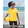 imageTACVASEN Short Sleeve Shirts for Women Athletic Workout Tops UPF 50 Sun Protection Quick Dry Running TShirtsYellow