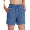 imageTACVASEN Womens 5 Hiking Shorts Quick Dry Golf Lightweight UPF50 Athletic Shorts Summer Water Resistant Zipper PocketsBluegray
