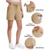 imageTACVASEN Womens 5 Hiking Shorts Quick Dry Golf Lightweight UPF50 Athletic Shorts Summer Water Resistant Zipper PocketsKhaki