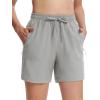 imageTACVASEN Womens 5 Hiking Shorts Quick Dry Golf Lightweight UPF50 Athletic Shorts Summer Water Resistant Zipper PocketsLgray