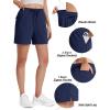 imageTACVASEN Womens 5 Hiking Shorts Quick Dry Golf Lightweight UPF50 Athletic Shorts Summer Water Resistant Zipper PocketsNavy