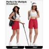 imageTACVASEN Womens 5 Hiking Shorts Quick Dry Golf Lightweight UPF50 Athletic Shorts Summer Water Resistant Zipper PocketsRed